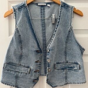 Cropped Denim Vest